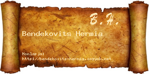 Bendekovits Hermia névjegykártya